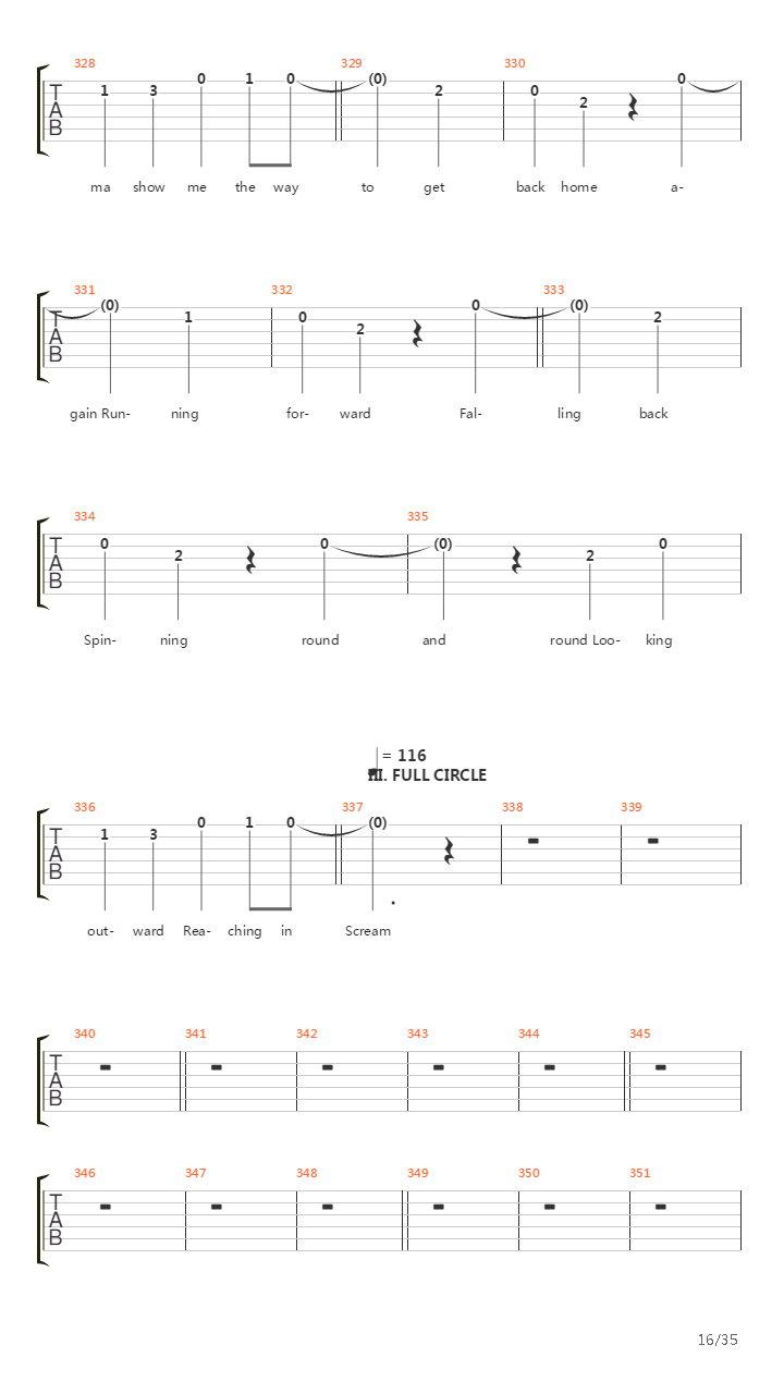 Octavarium吉他谱