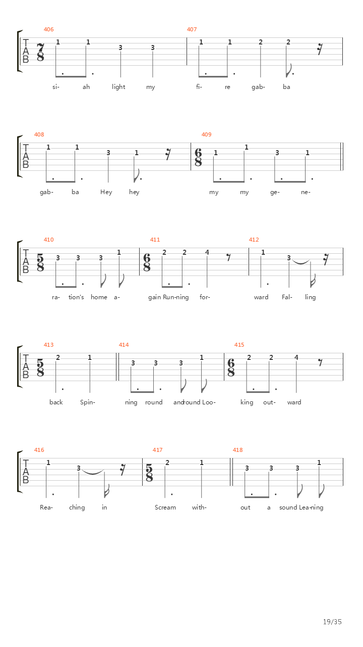 Octavarium吉他谱