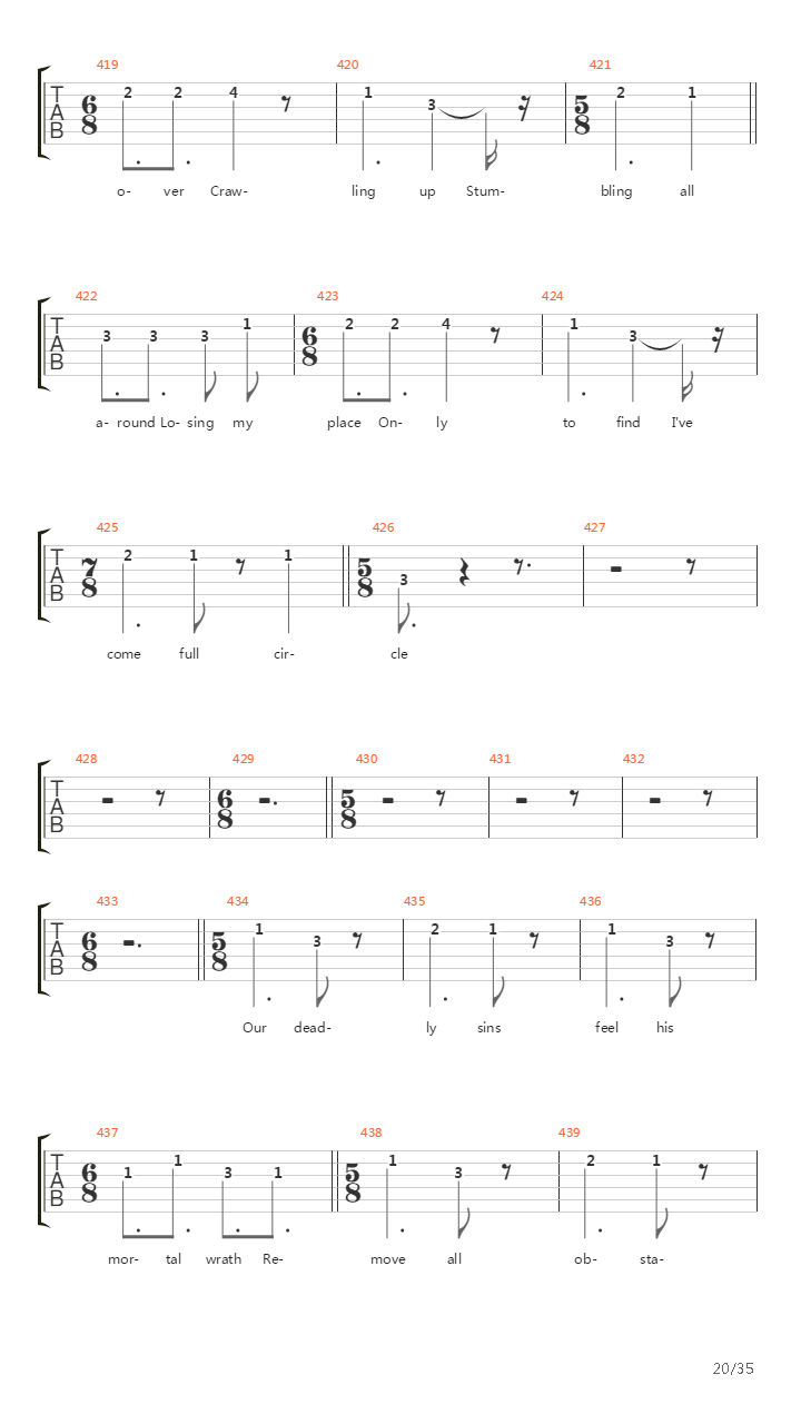 Octavarium吉他谱