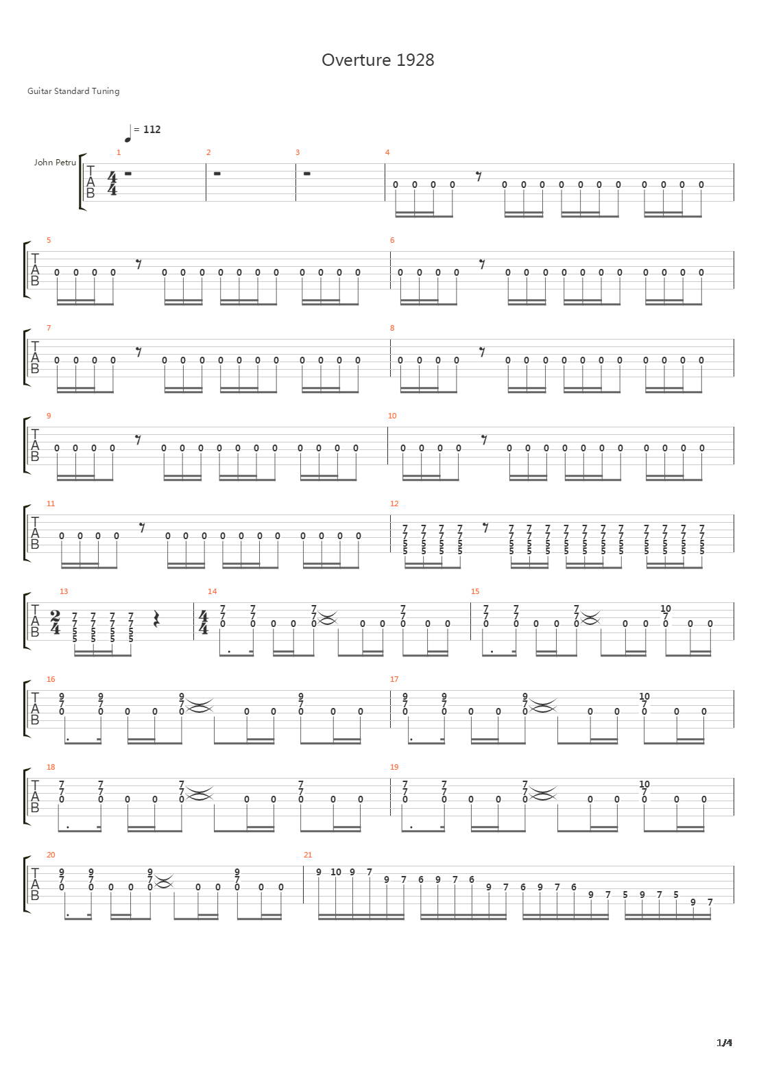 Overture 1928吉他谱