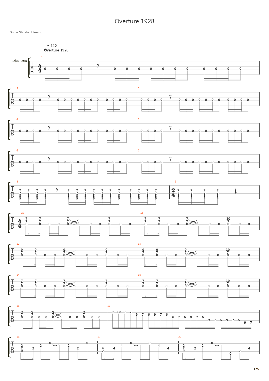 Overture 1928吉他谱