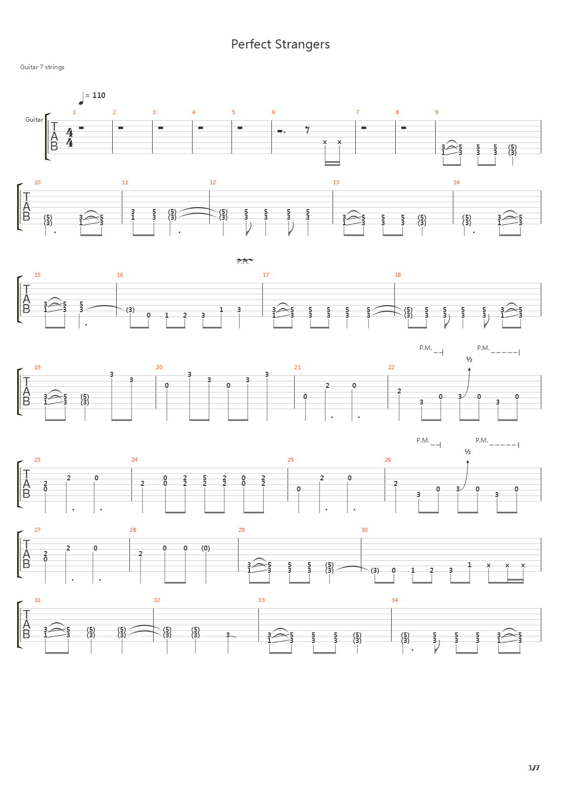 Perfect Strangers吉他谱