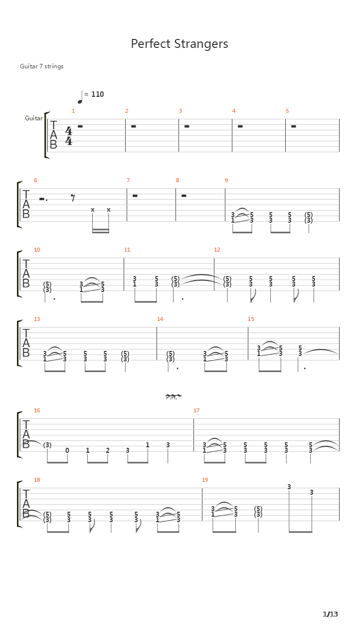 Perfect Strangers吉他谱
