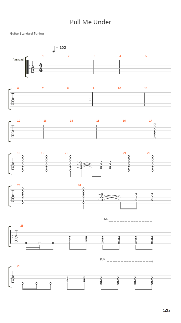 Pull Me Under吉他谱