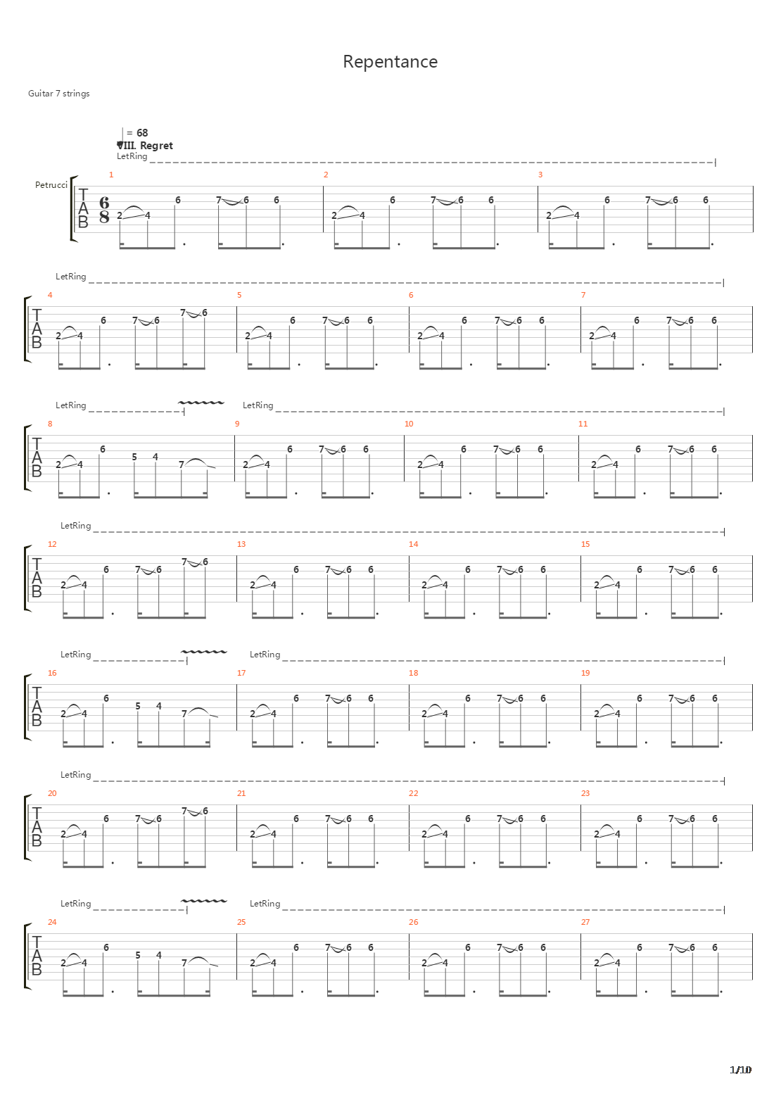 Repentance吉他谱