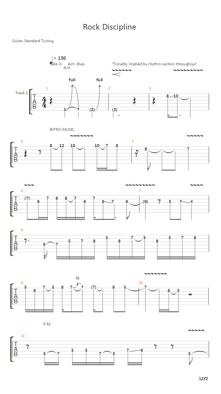 Rock Discipline吉他谱