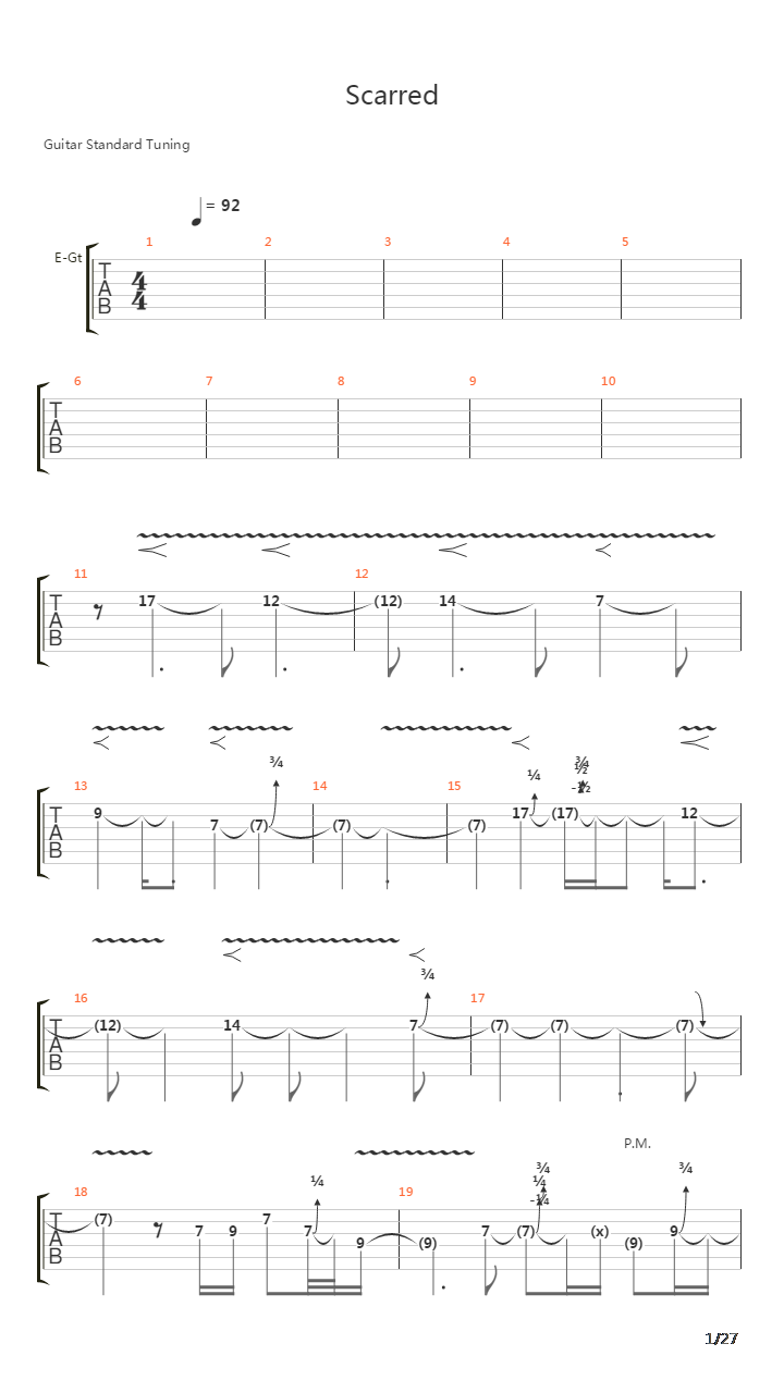 Scarred吉他谱