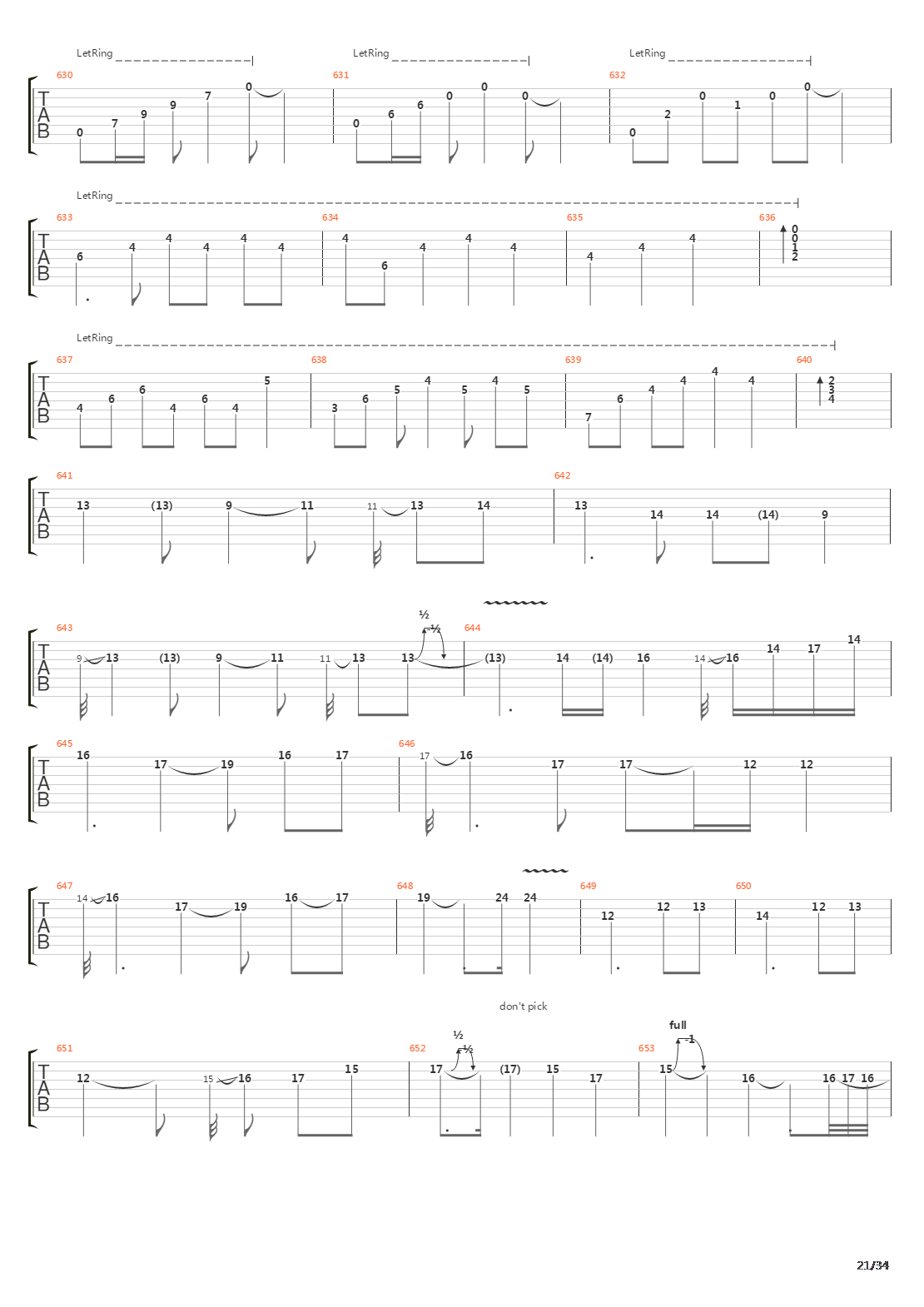 Six Degrees Of Inner Turbulence吉他谱