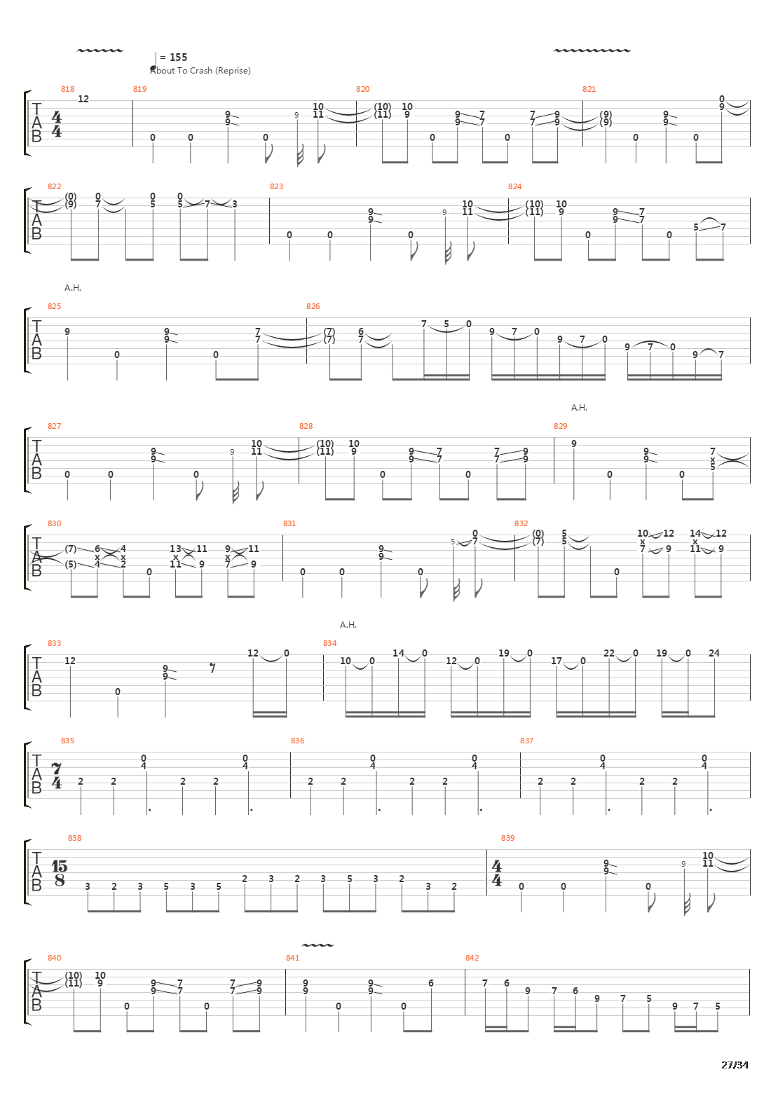 Six Degrees Of Inner Turbulence吉他谱