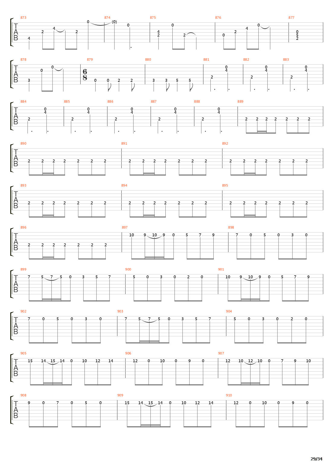 Six Degrees Of Inner Turbulence吉他谱