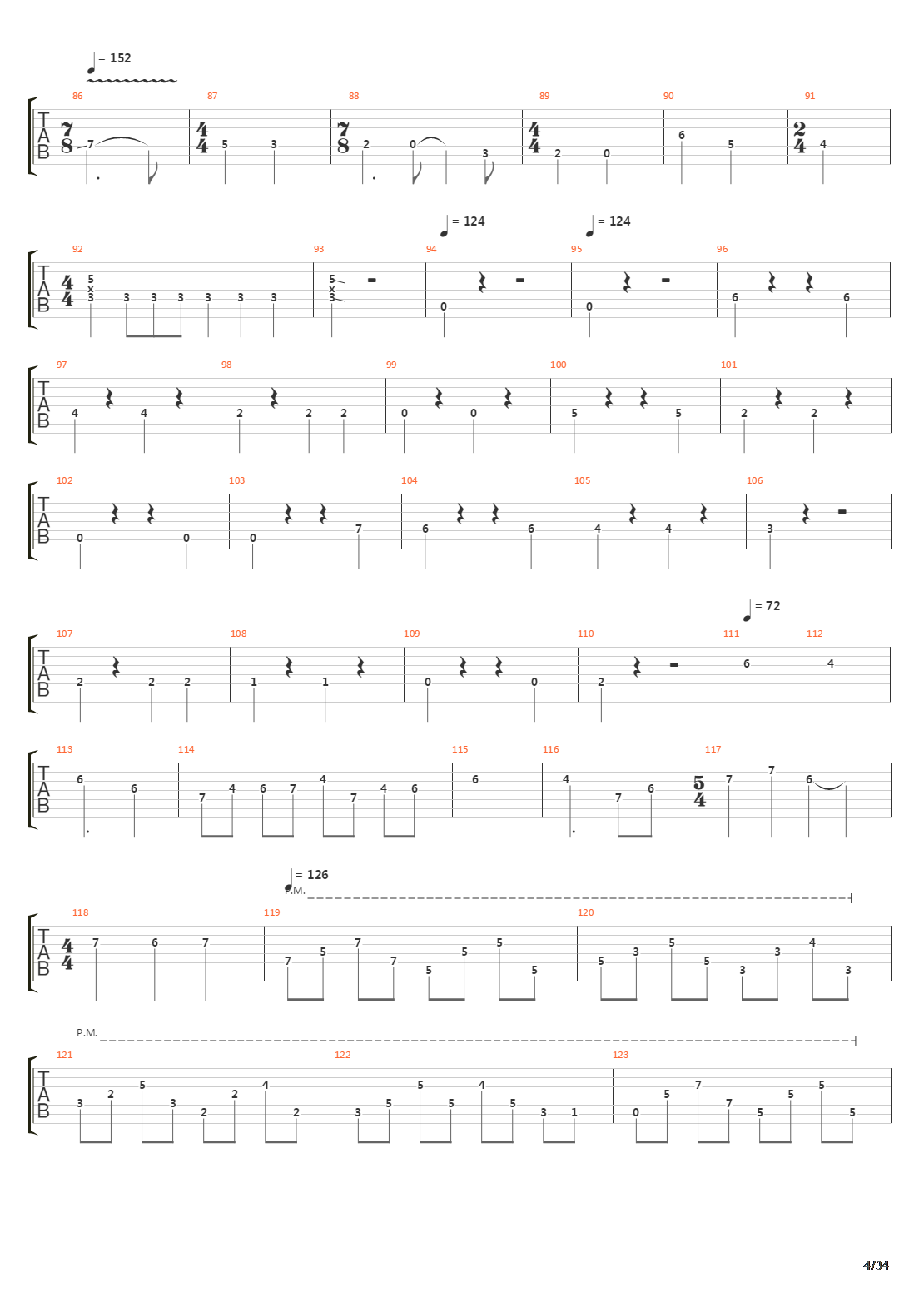 Six Degrees Of Inner Turbulence吉他谱