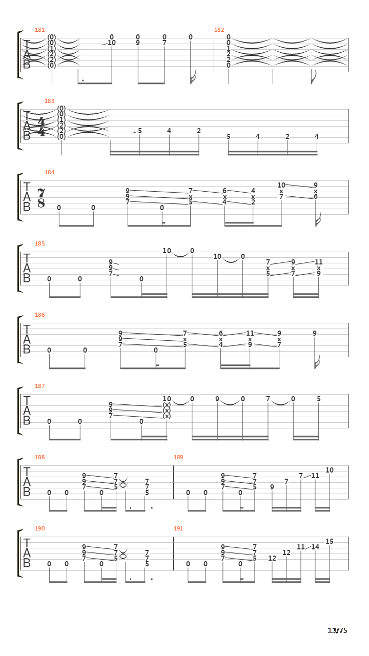 Six Degrees Of Inner Turbulence吉他谱