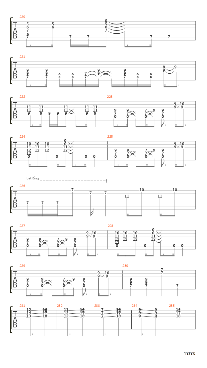 Six Degrees Of Inner Turbulence吉他谱