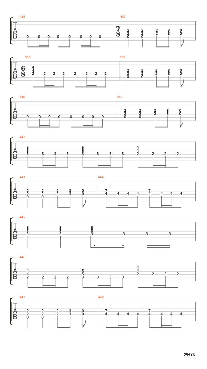 Six Degrees Of Inner Turbulence吉他谱