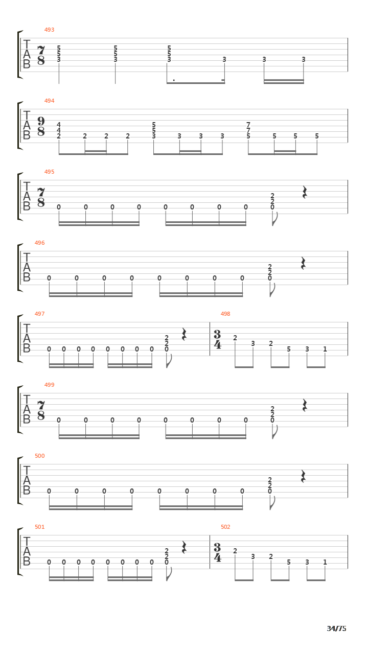 Six Degrees Of Inner Turbulence吉他谱