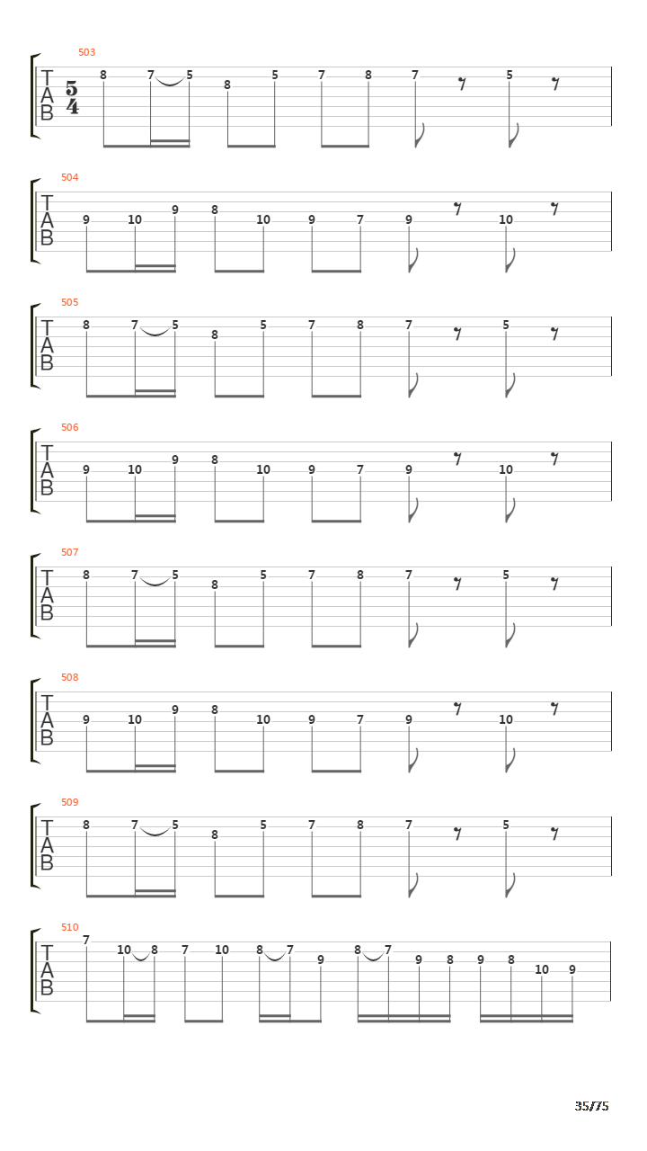 Six Degrees Of Inner Turbulence吉他谱