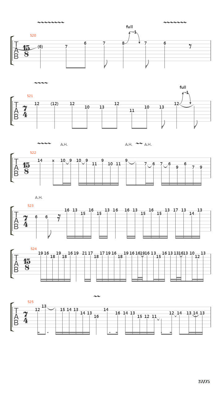 Six Degrees Of Inner Turbulence吉他谱