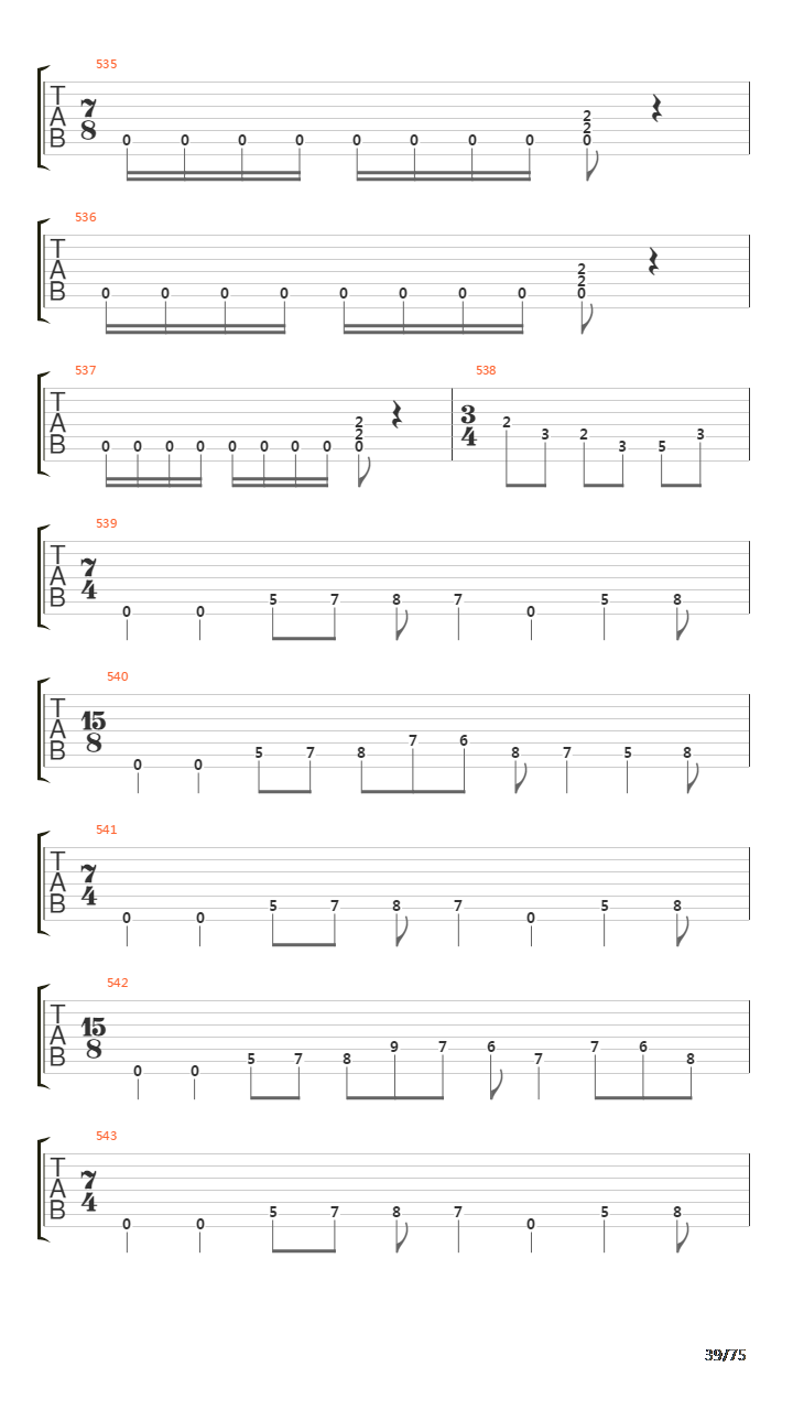 Six Degrees Of Inner Turbulence吉他谱