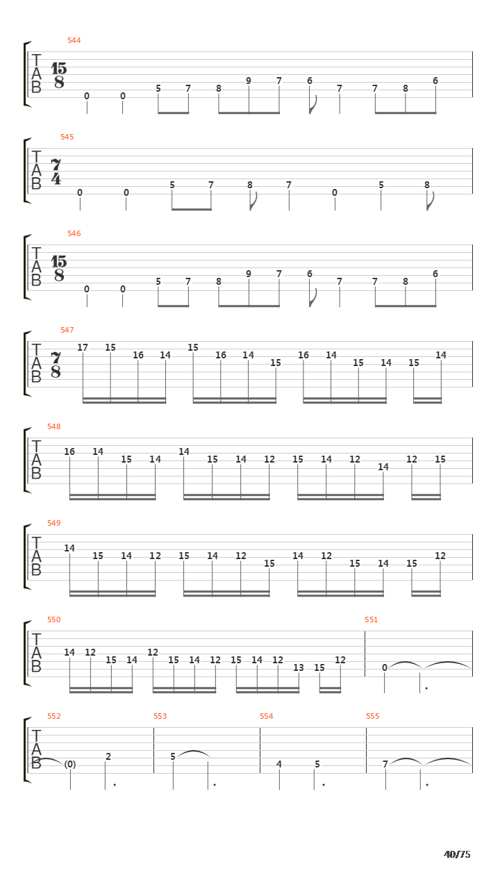 Six Degrees Of Inner Turbulence吉他谱