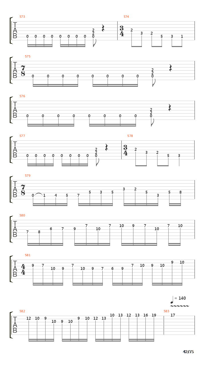 Six Degrees Of Inner Turbulence吉他谱