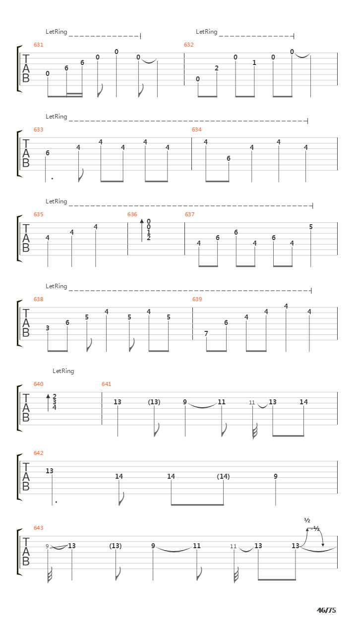 Six Degrees Of Inner Turbulence吉他谱