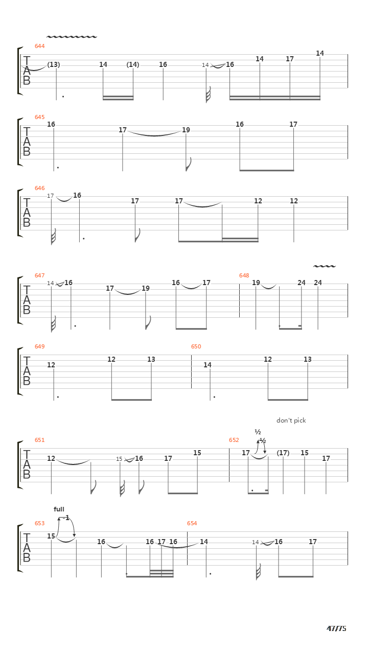 Six Degrees Of Inner Turbulence吉他谱