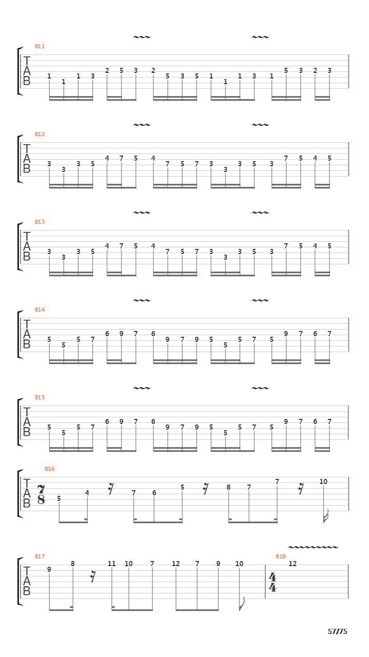 Six Degrees Of Inner Turbulence吉他谱