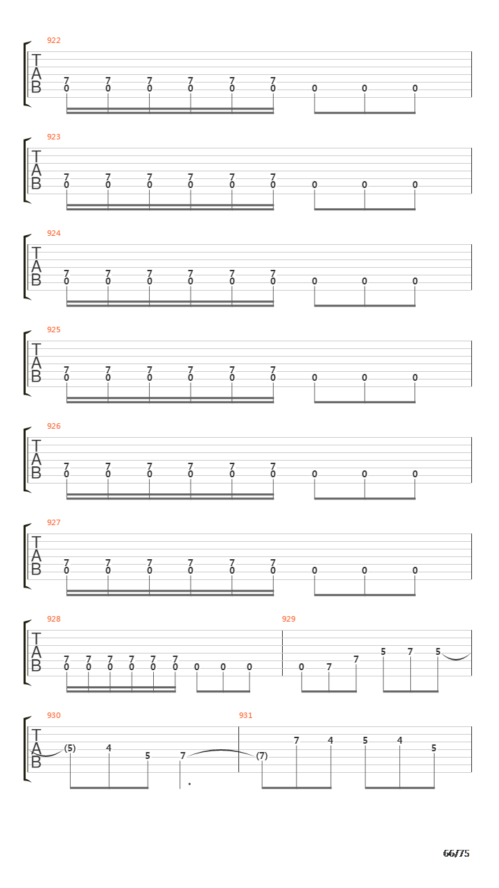 Six Degrees Of Inner Turbulence吉他谱