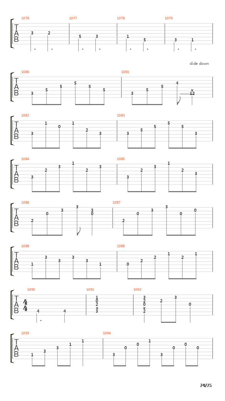 Six Degrees Of Inner Turbulence吉他谱