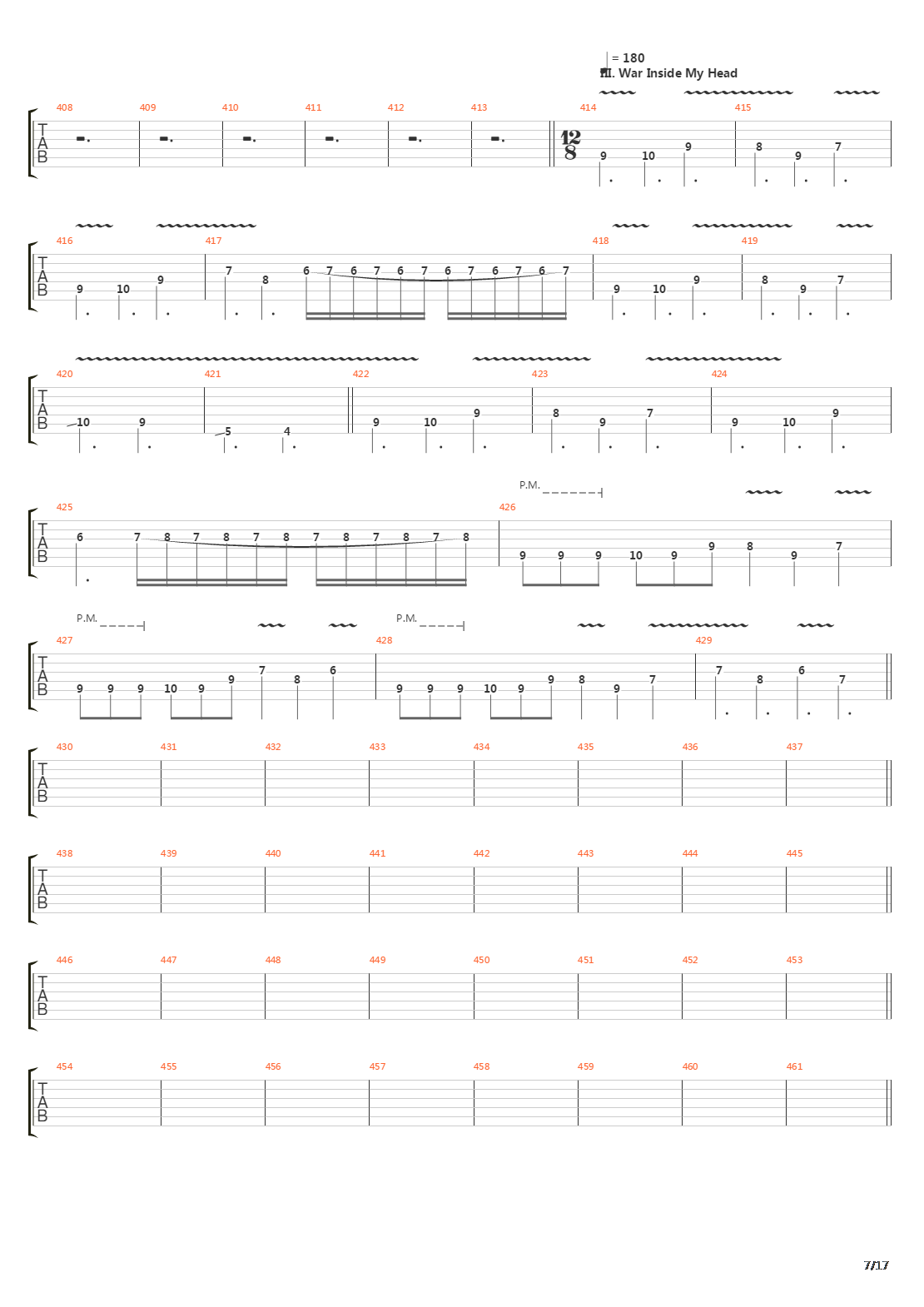 Six Degrees Of Inner Turbulence吉他谱