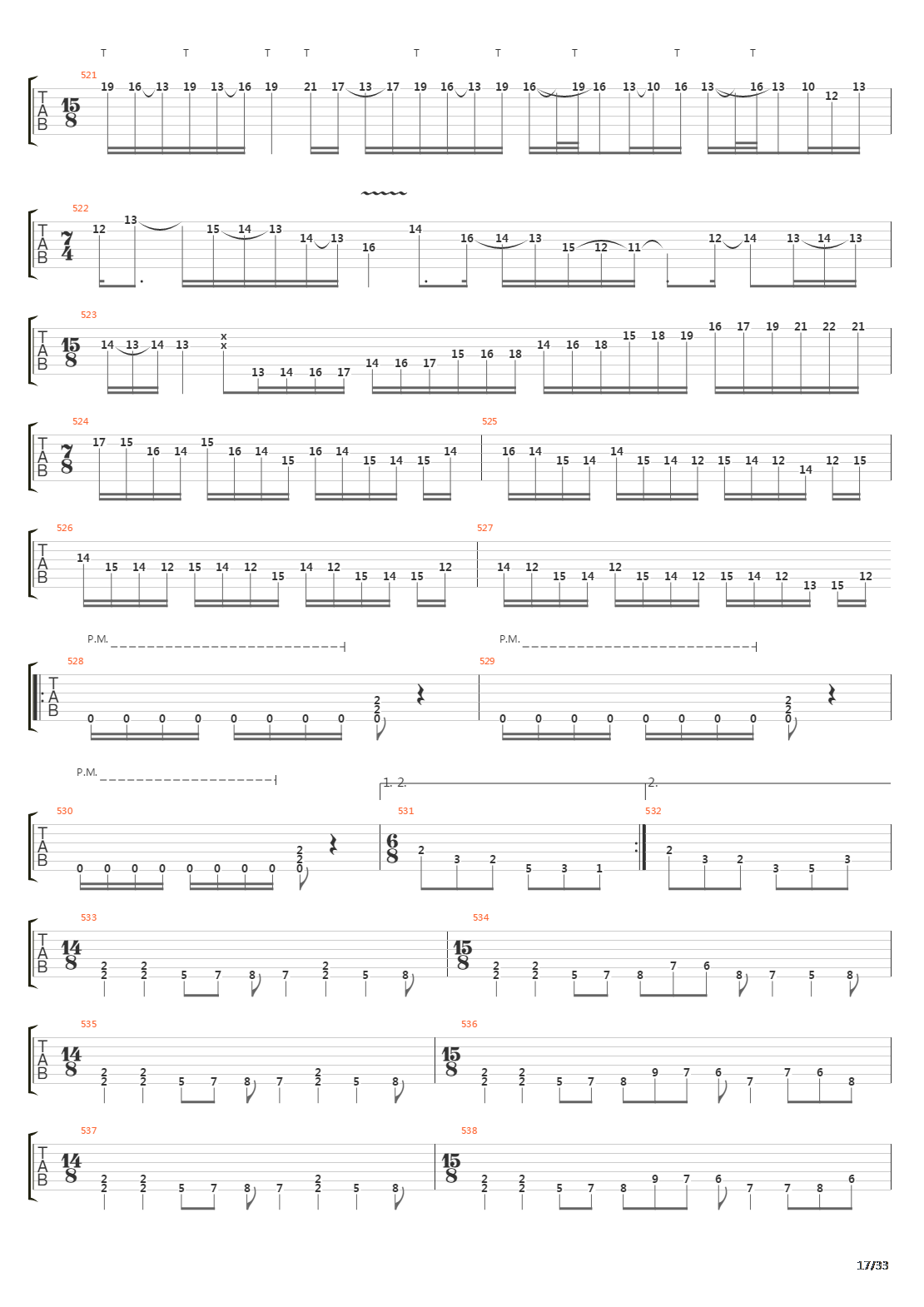 Six Degrees Of Inner Turbulence吉他谱