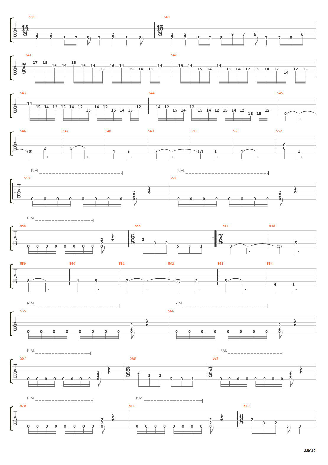 Six Degrees Of Inner Turbulence吉他谱