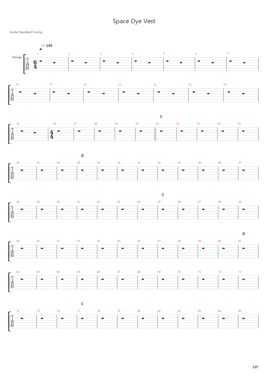 Space-dye Vest吉他谱