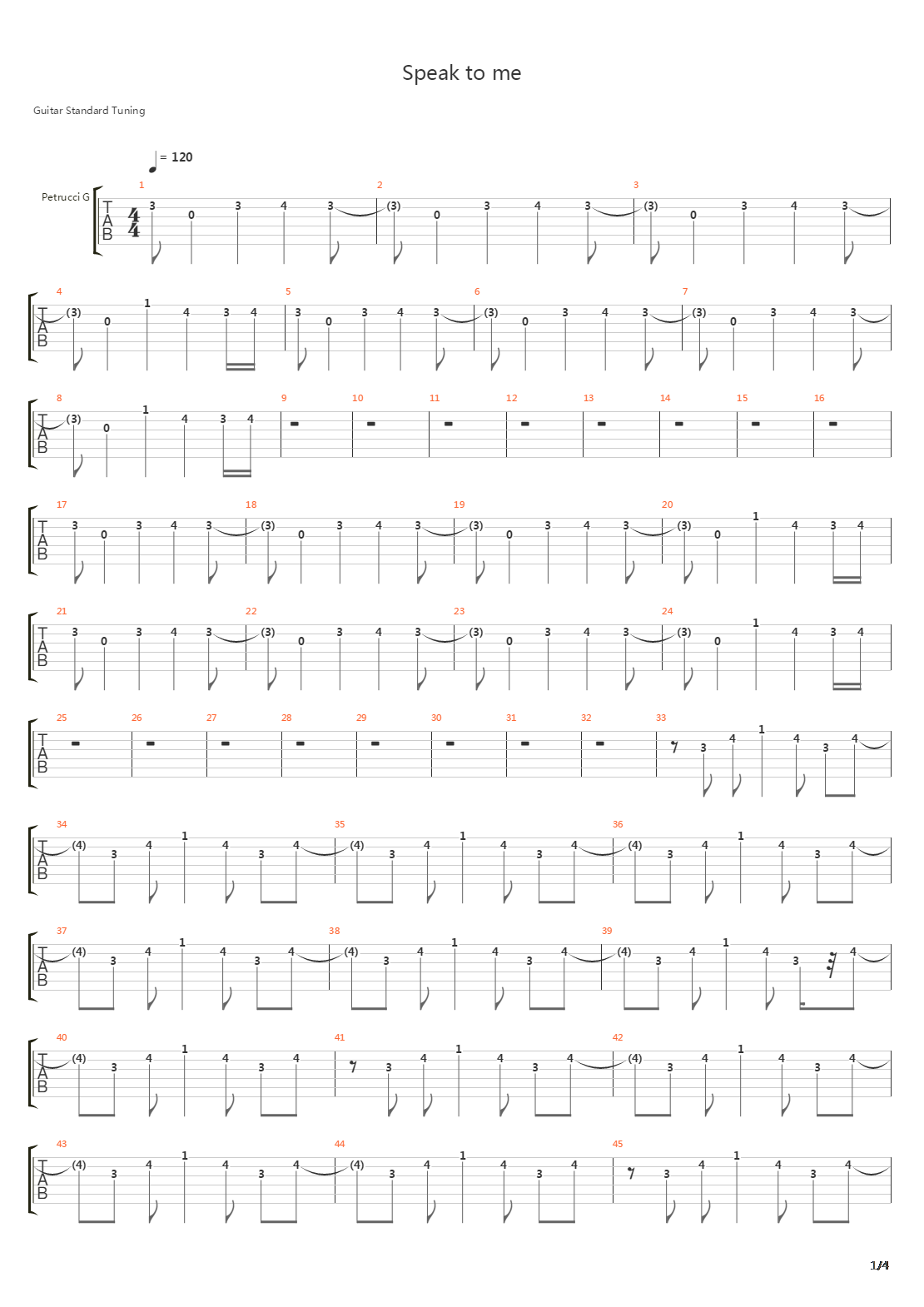 Speak To Me吉他谱