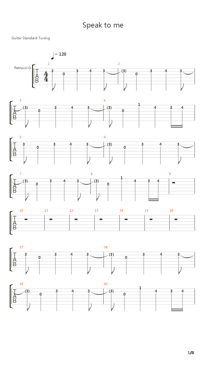 Speak To Me吉他谱
