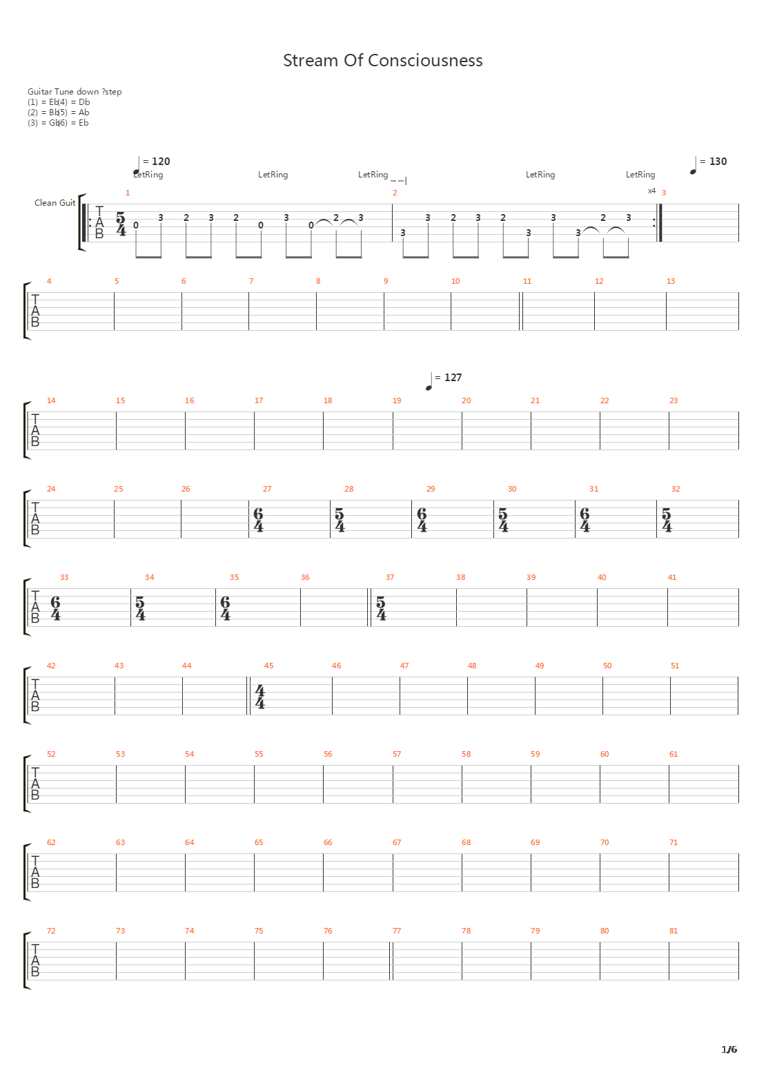 Stream Of Consciousness吉他谱