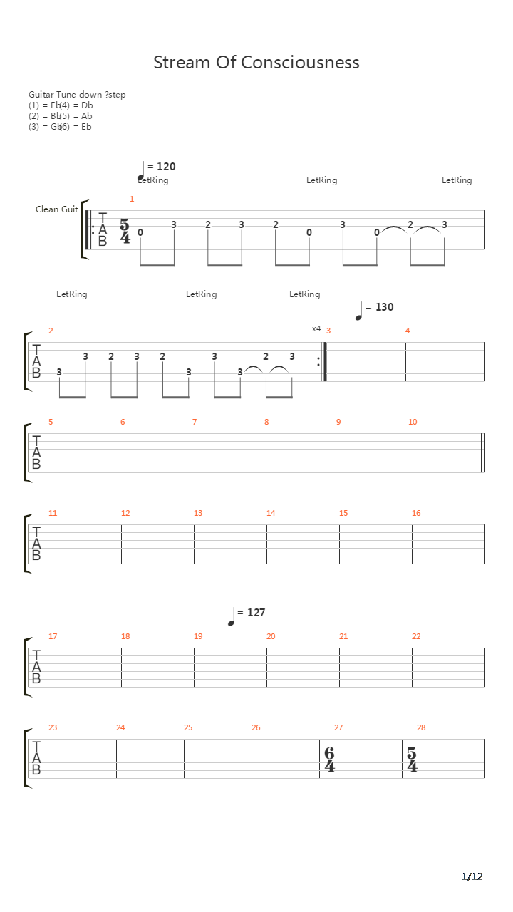 Stream Of Consciousness吉他谱