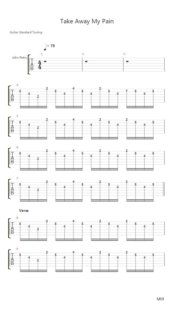 Take Away My Pain吉他谱