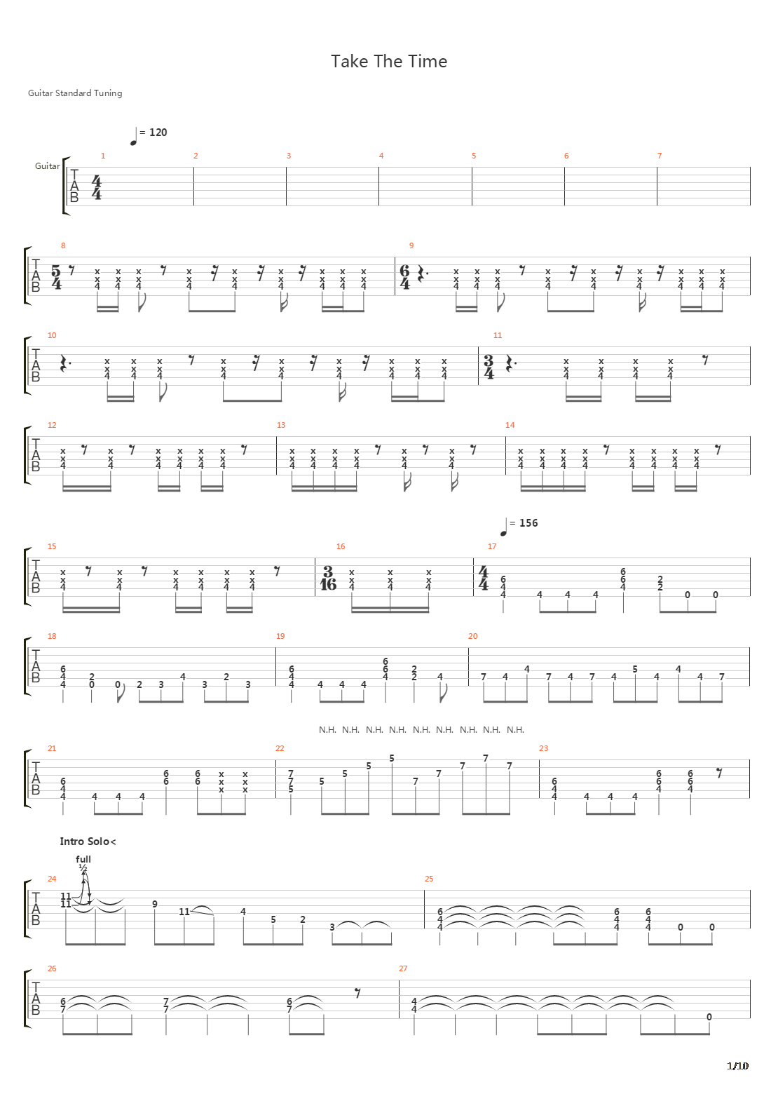 Take The Time吉他谱