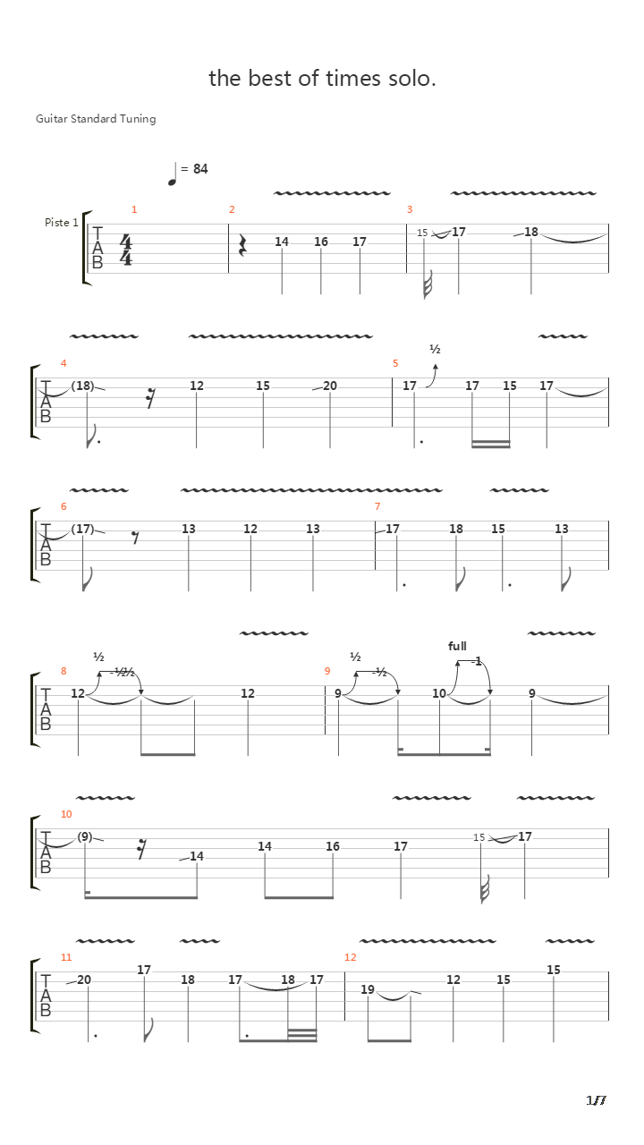 The Best Of Times吉他谱