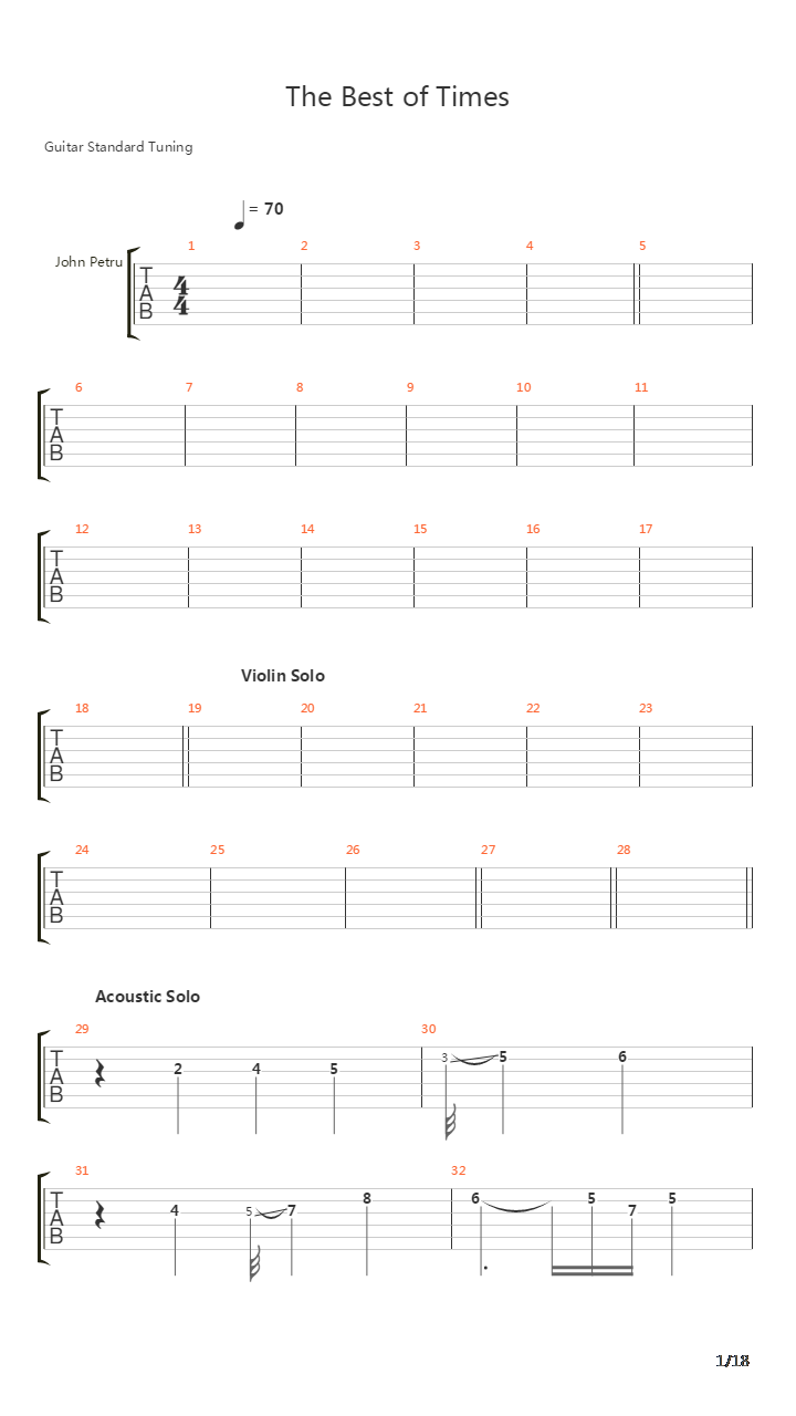 The Best Of Times吉他谱
