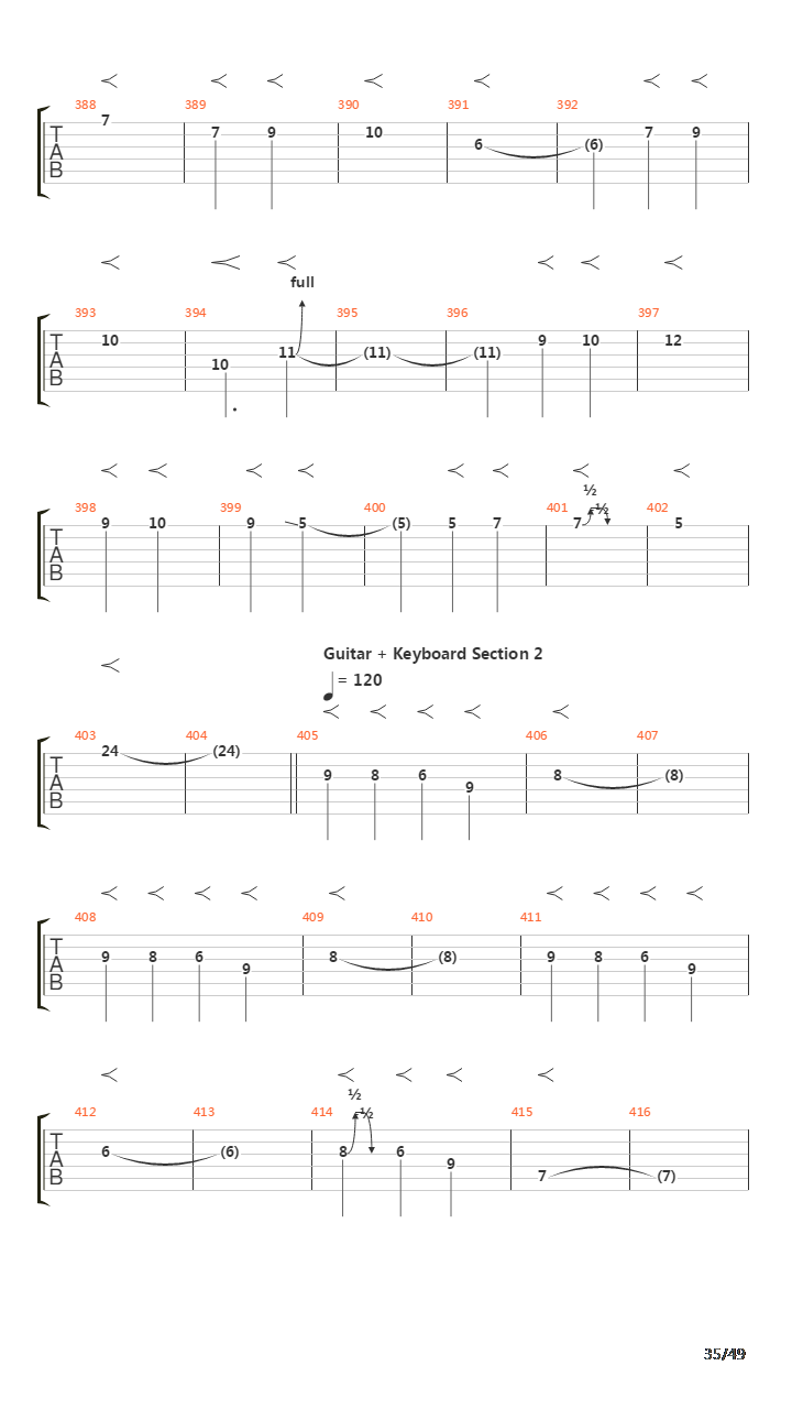 The Count Of Tuscany吉他谱