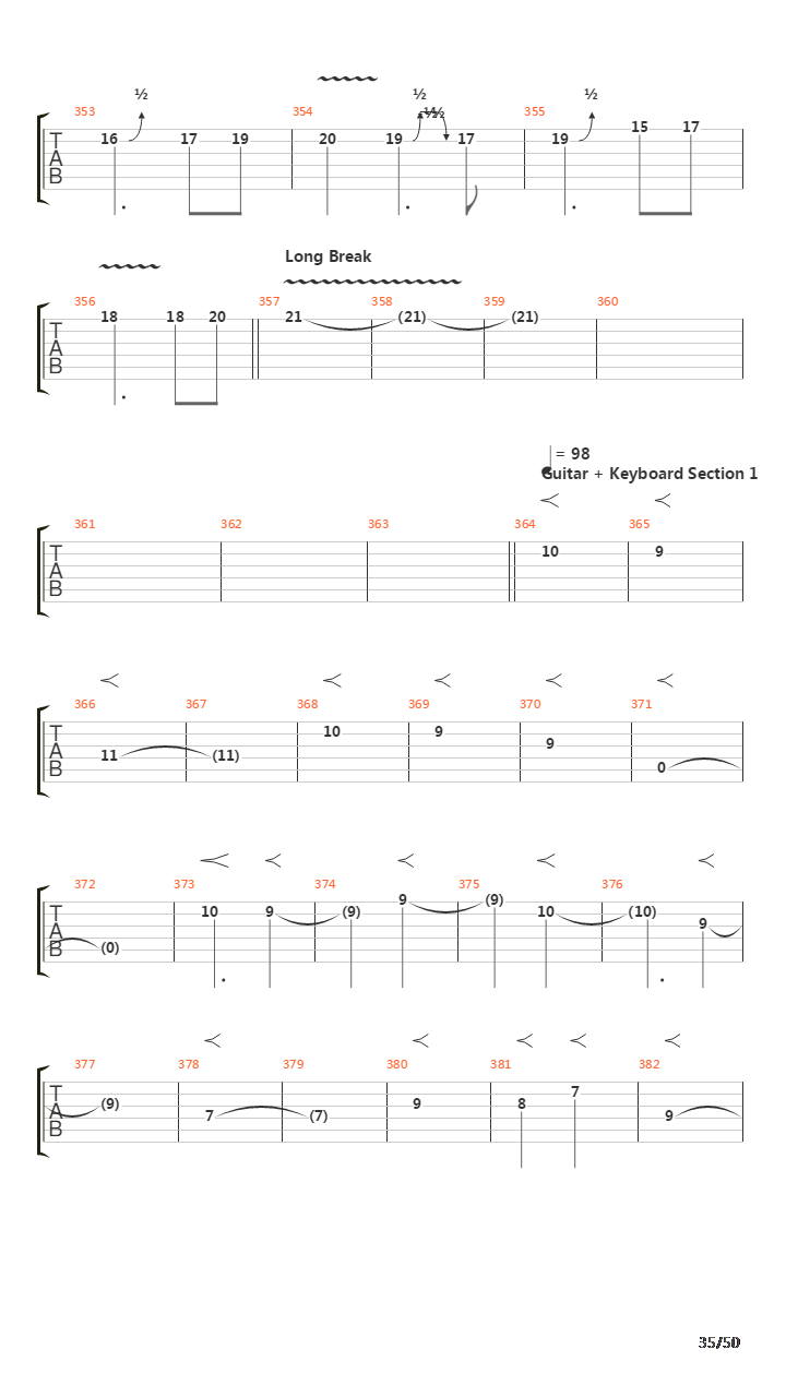 The Count Of Tuscany吉他谱