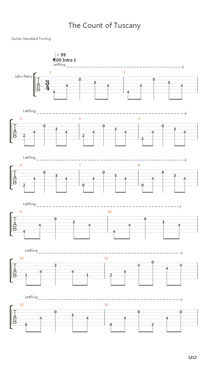 The Count Of Tuscany(10)吉他谱