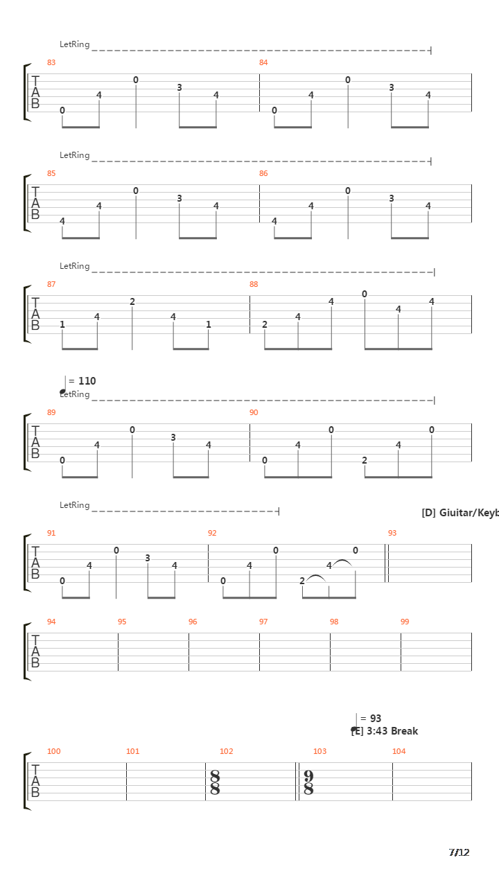 The Count Of Tuscany(10)吉他谱