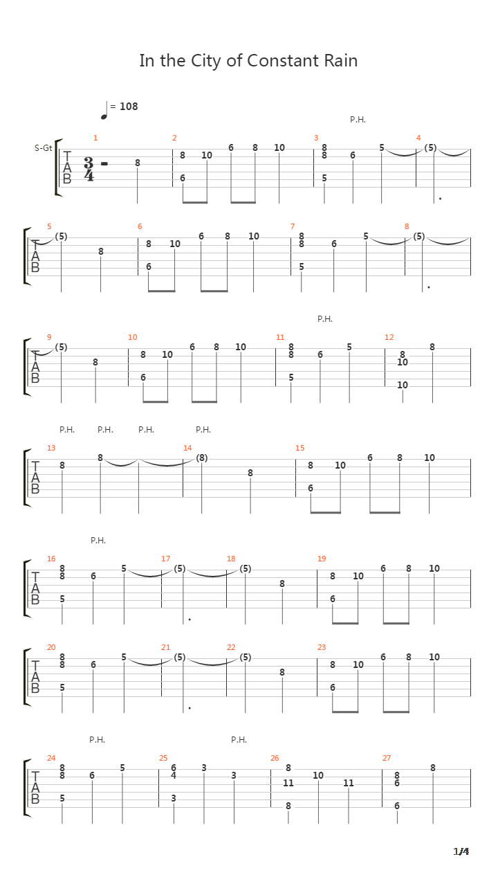 Little Busters!(小小克星!) - In the City of Constant Rain吉他谱