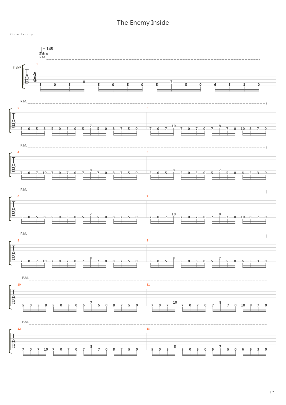 The Enemy Inside吉他谱