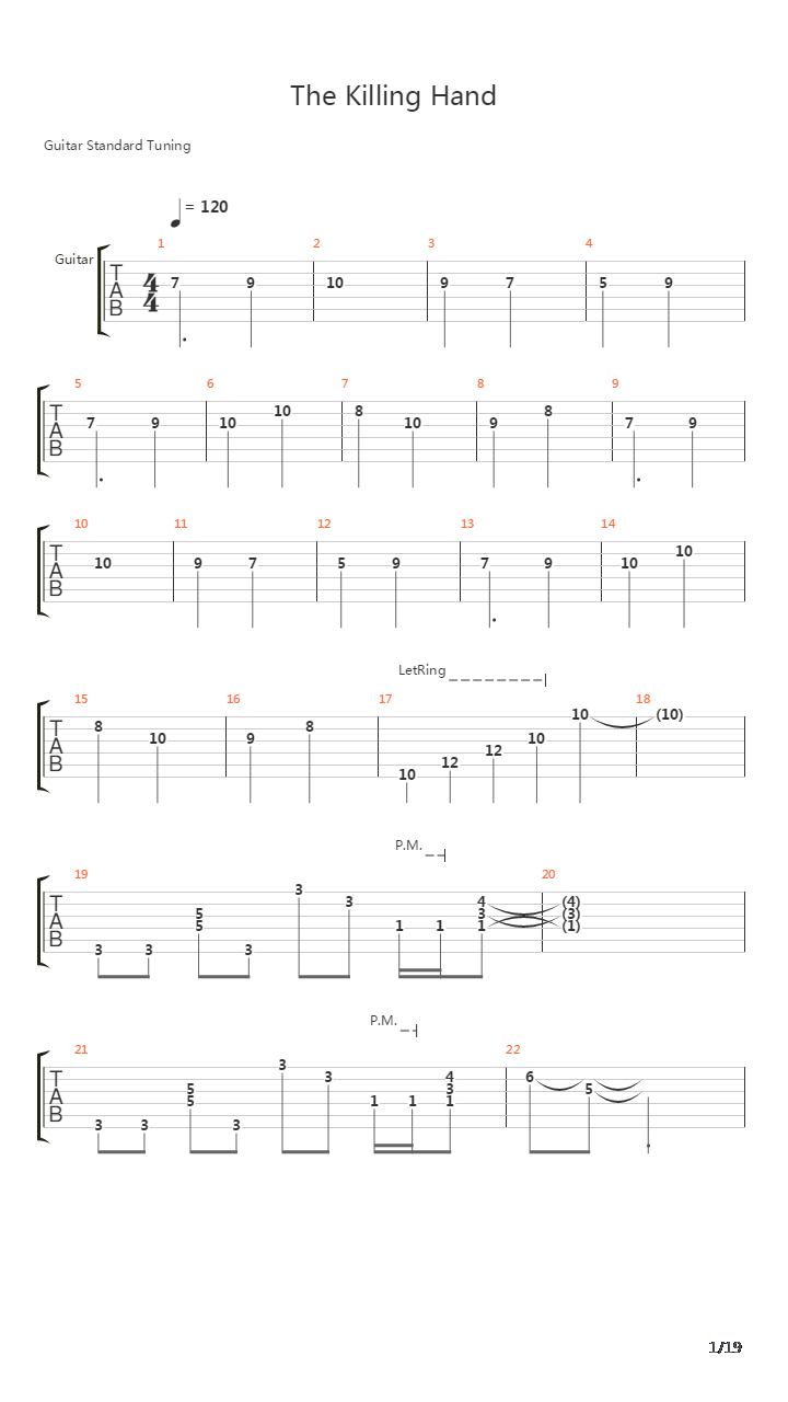 The Killing Hand吉他谱