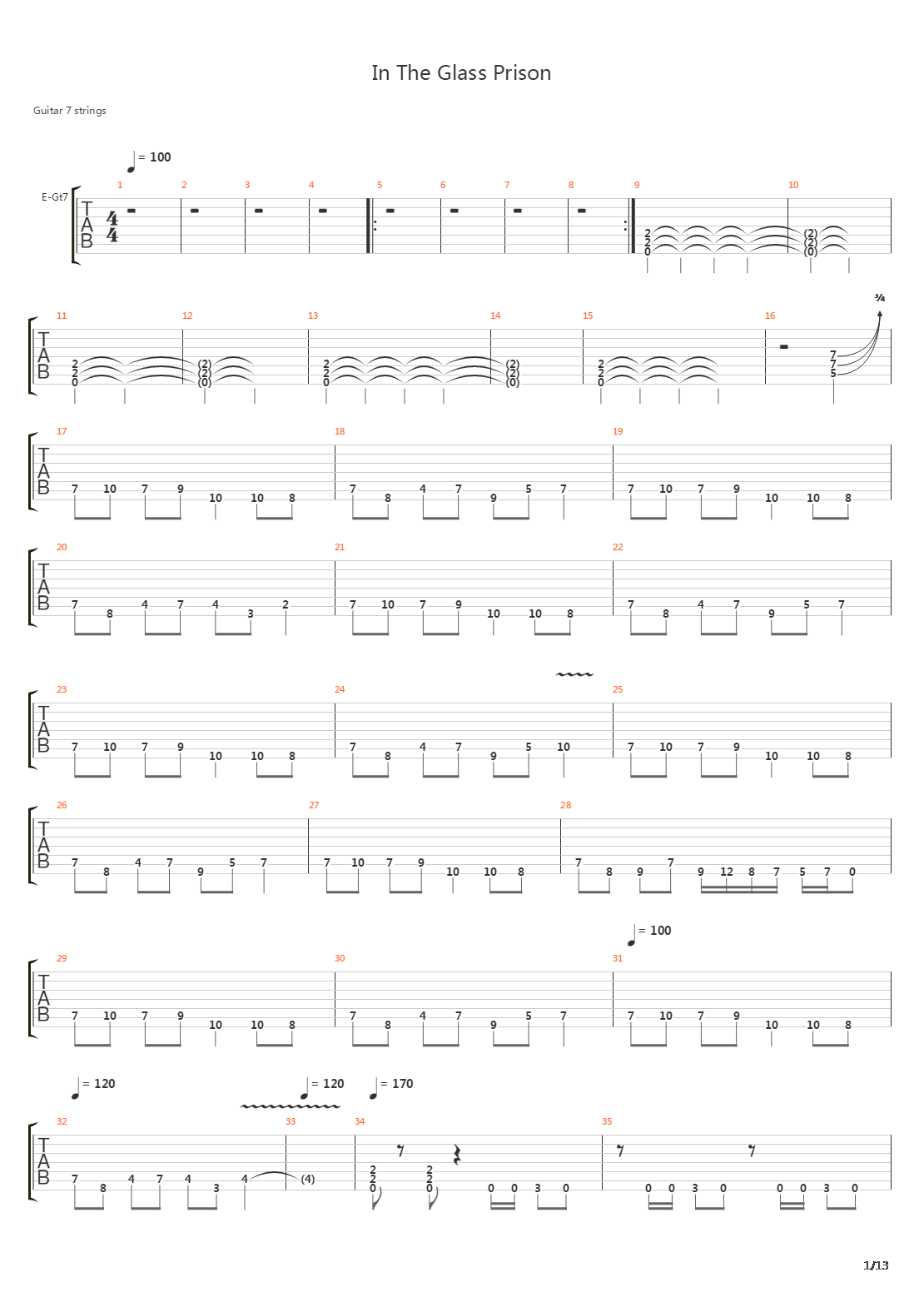 The Glass Prison吉他谱