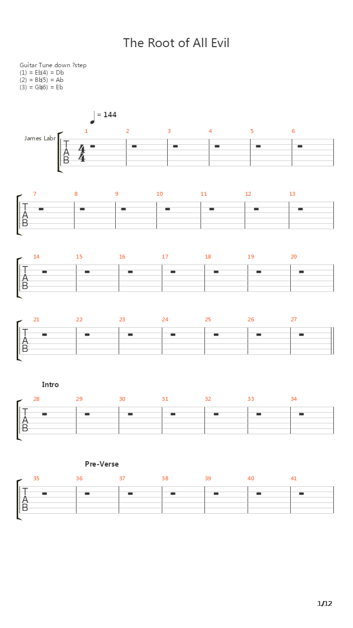 The Root Of All Evil吉他谱